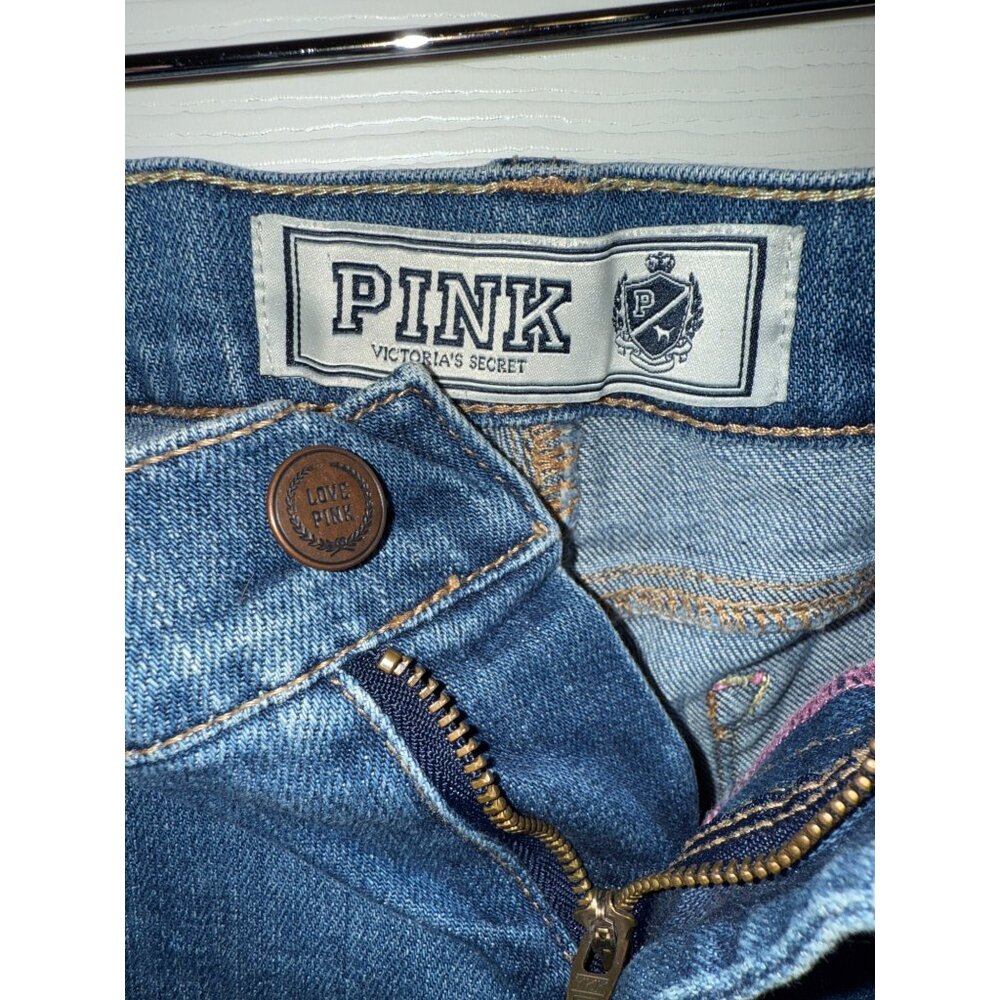 PINK Victorias Secret Mid Rise Straight Leg Jeans Size 8 - Picture 5 of 11